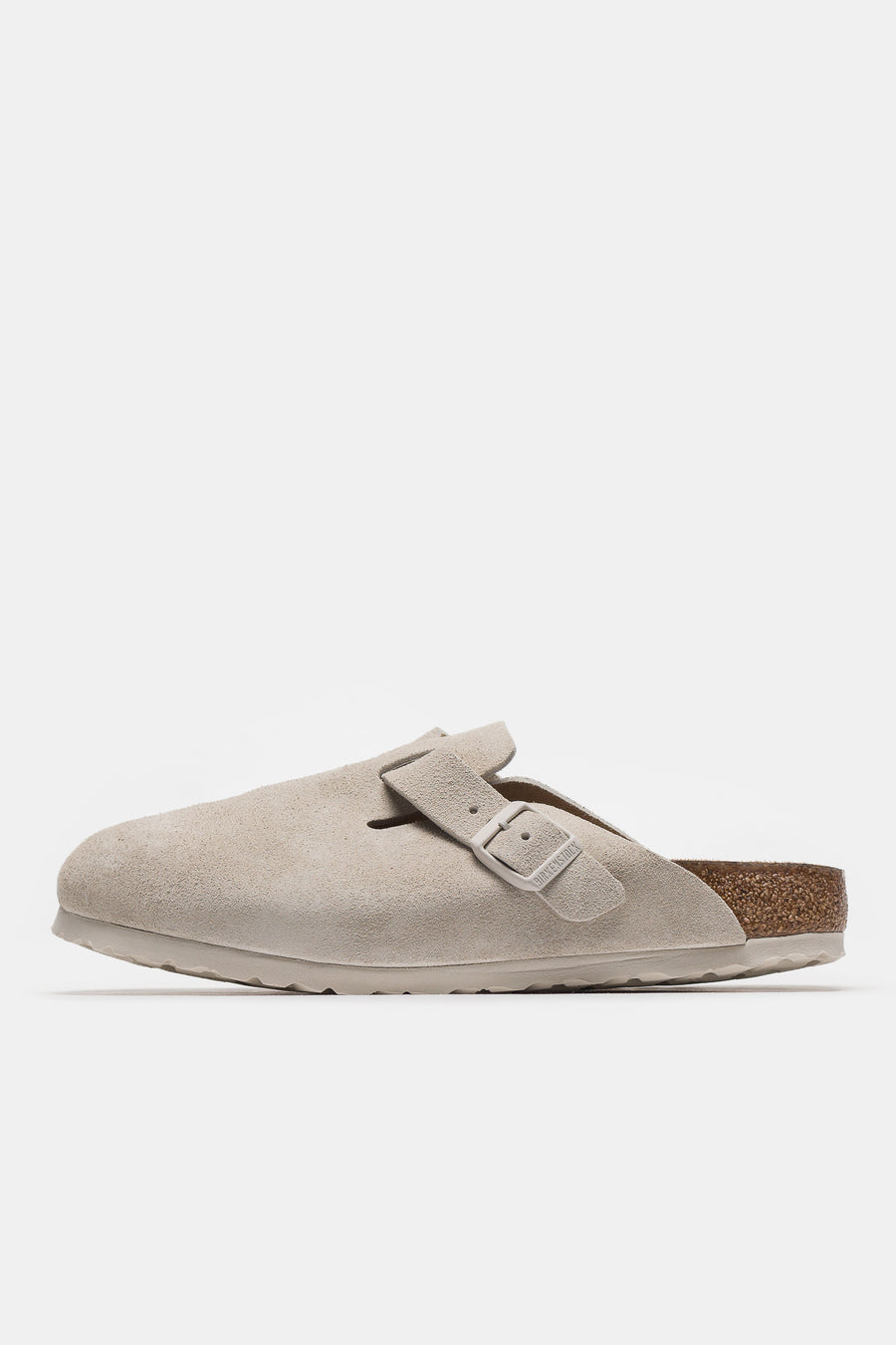 Birkenstock Boston Suede Mule in Antique White - Notre