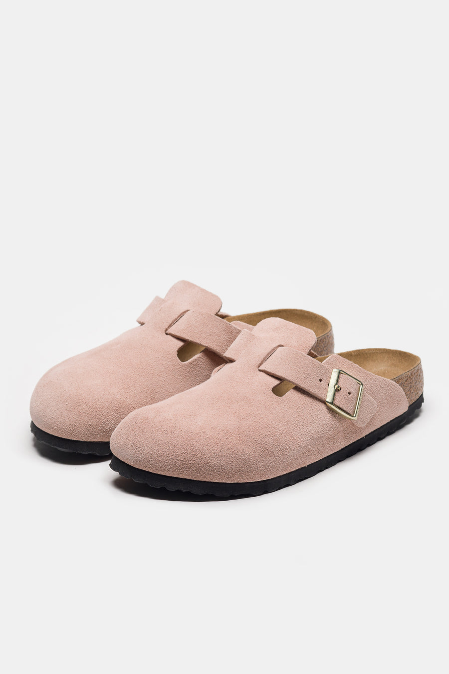 Birkenstock Boston Suede Mule in Light Rose - Notre