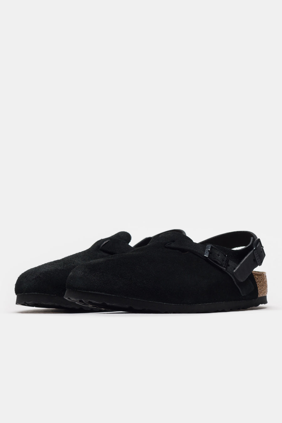 Birkenstock Womens Tokio Suede Clog in Black - Notre