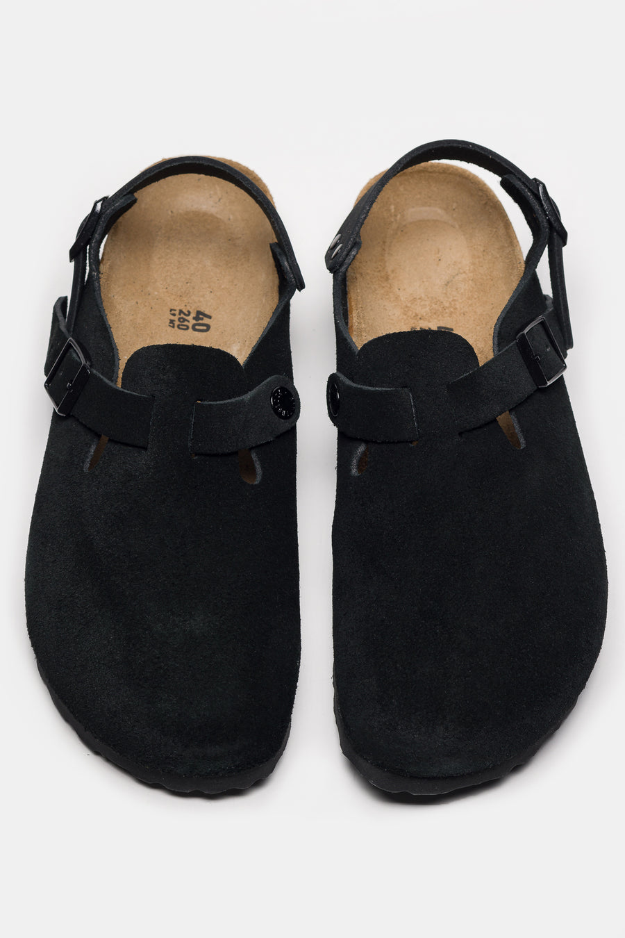 Birkenstock Womens Tokio Suede Clog in Black - Notre