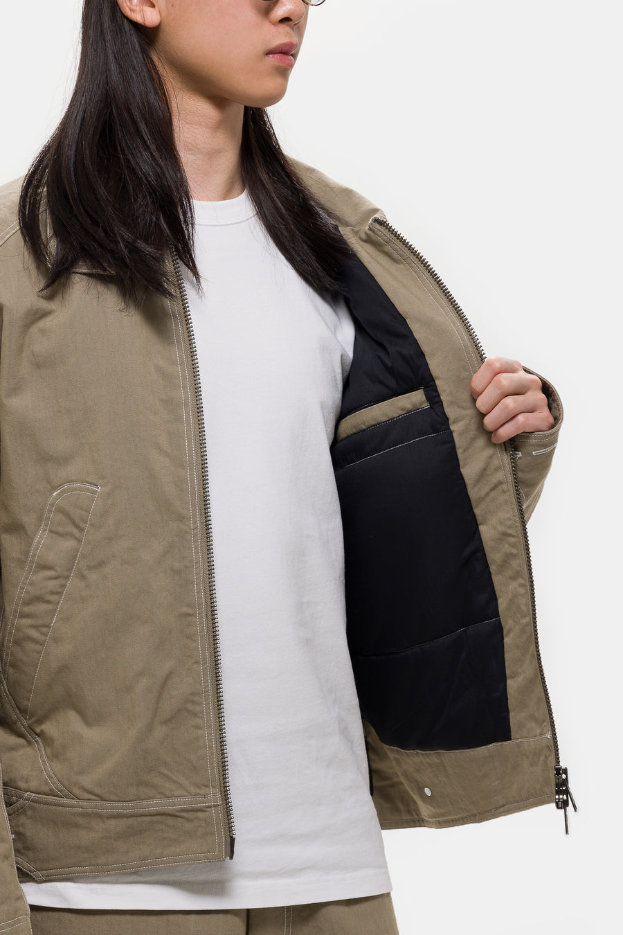 Colin Meredith Welder Zip Insulated Jacket in Travertine - Notre