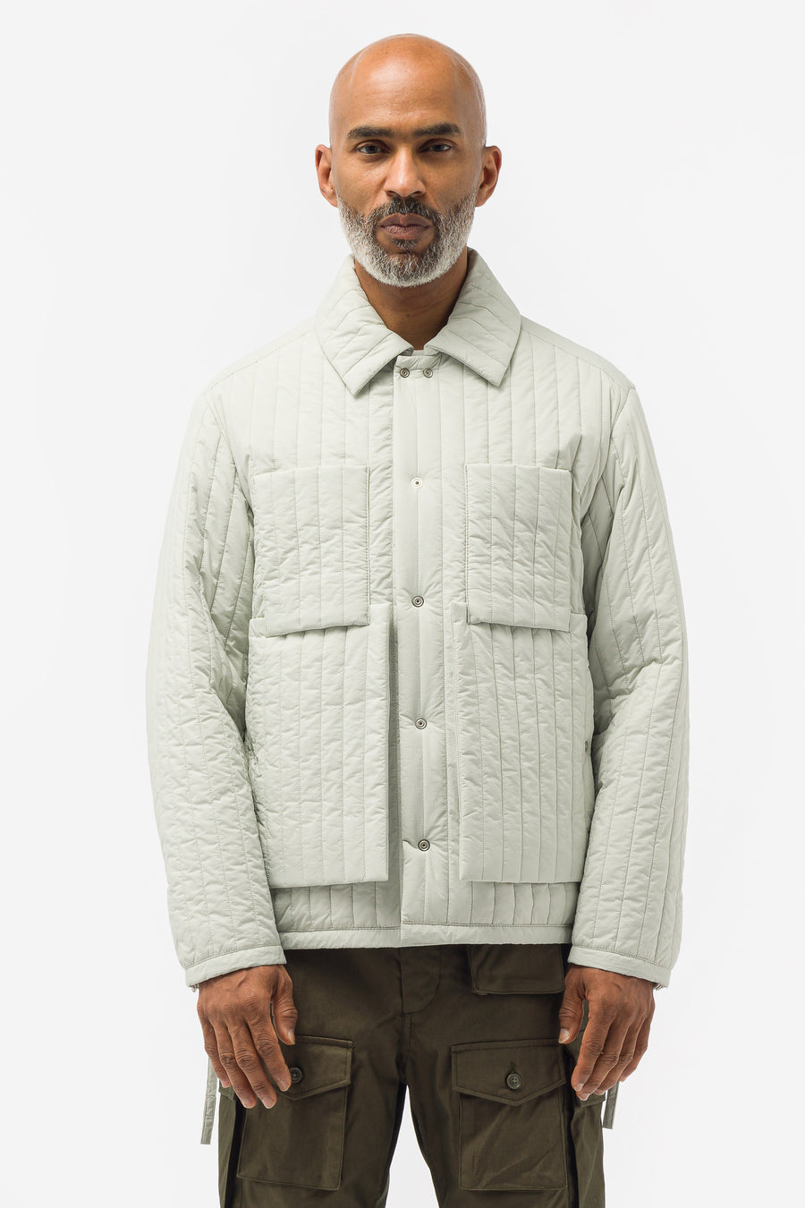 Quilted Worker Jacket in Chalk