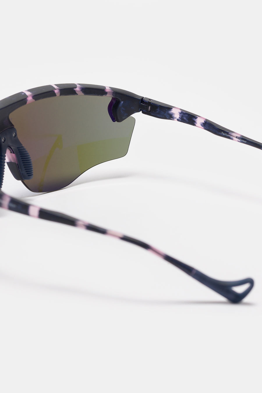 District Vision Junya Racer Sunglasses in Navy Pink Mosaic/D+ Blue Mirror - Notre