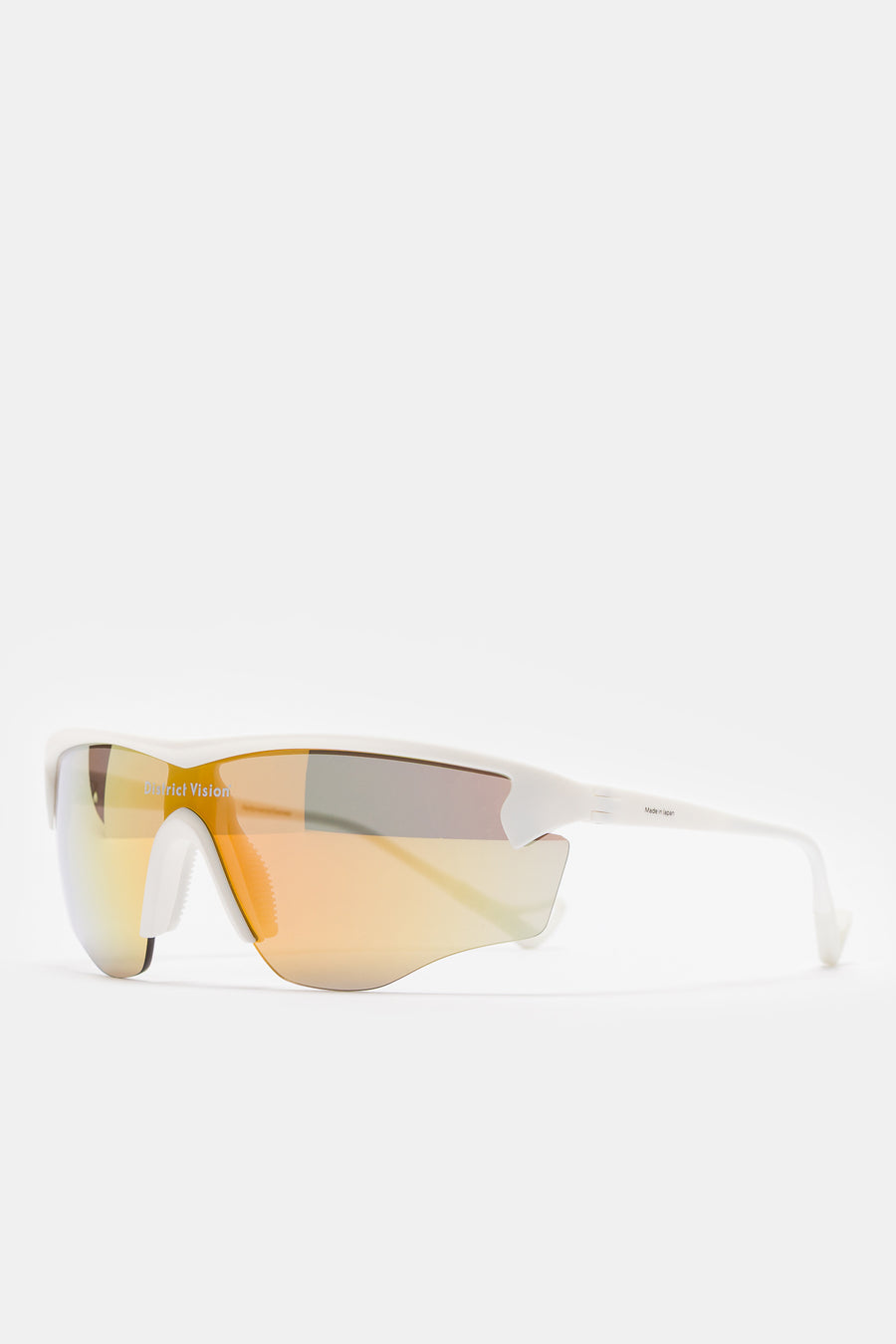District Vision Junya Racer Sunglasses in White/D+ Amber Mirror - Notre