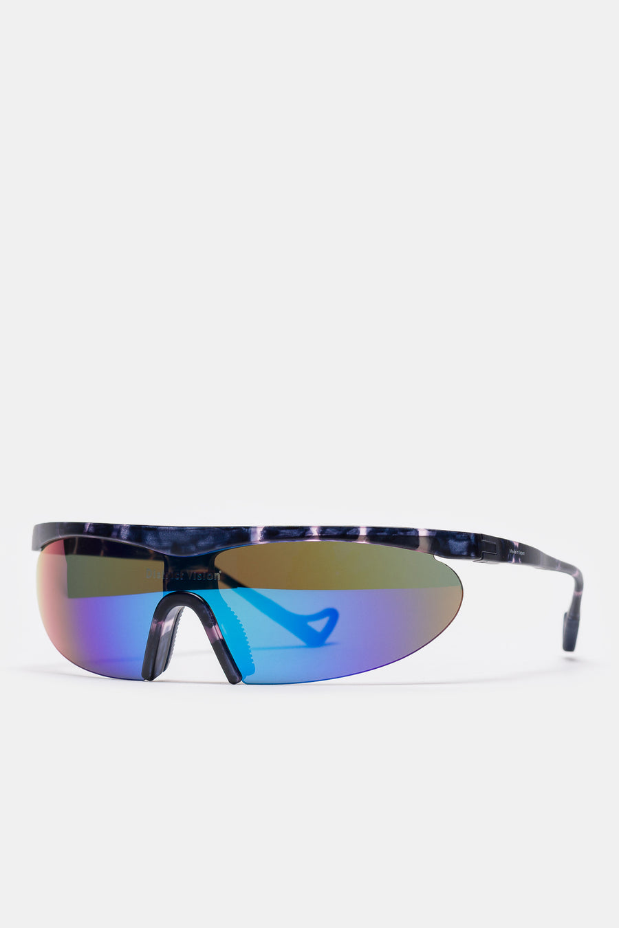 District Vision Koharu Eclipse Sunglasses in Navy Pink Mosaic/D+ Blue Mirror - Notre