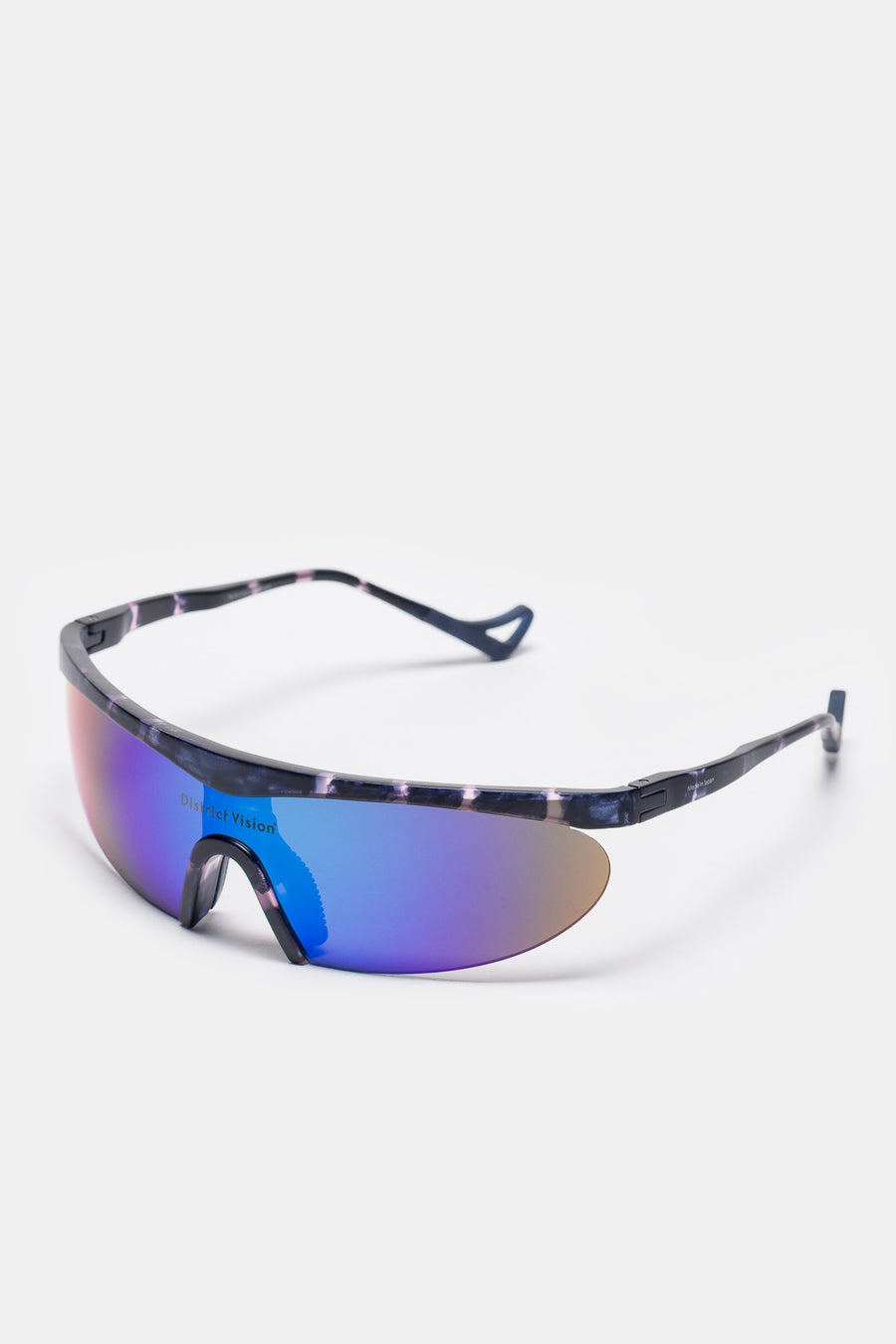 District Vision Koharu Eclipse Sunglasses in Navy Pink Mosaic/D+ Blue Mirror - Notre
