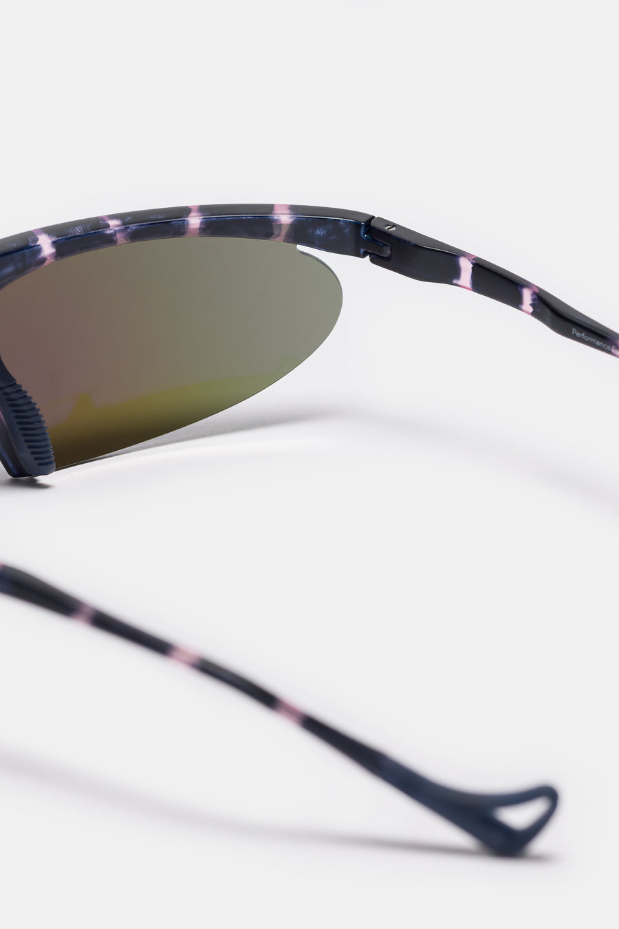 District Vision Koharu Eclipse Sunglasses in Navy Pink Mosaic/D+ Blue Mirror - Notre