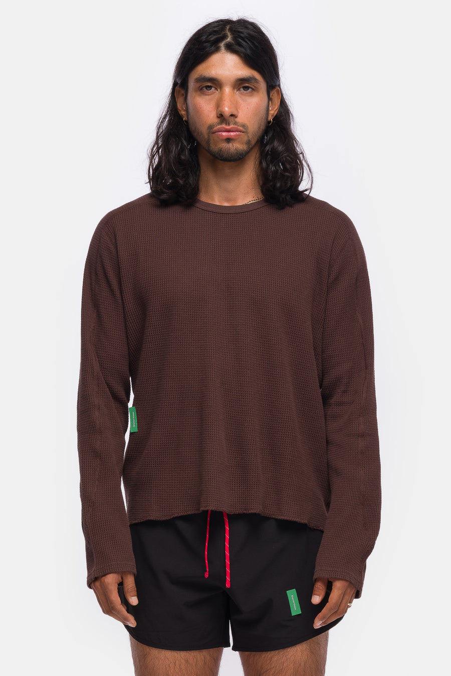District Vision Long Sleeve Waffle T-Shirt in Umber - Notre