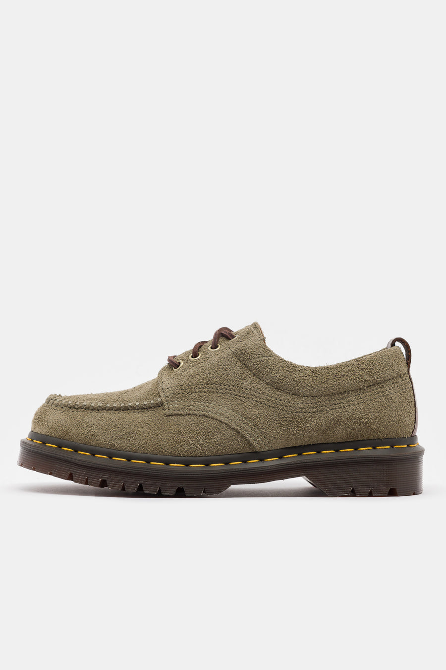 Dr. Martens Lowell Leather Moc Toe Shoes in Black and Brown