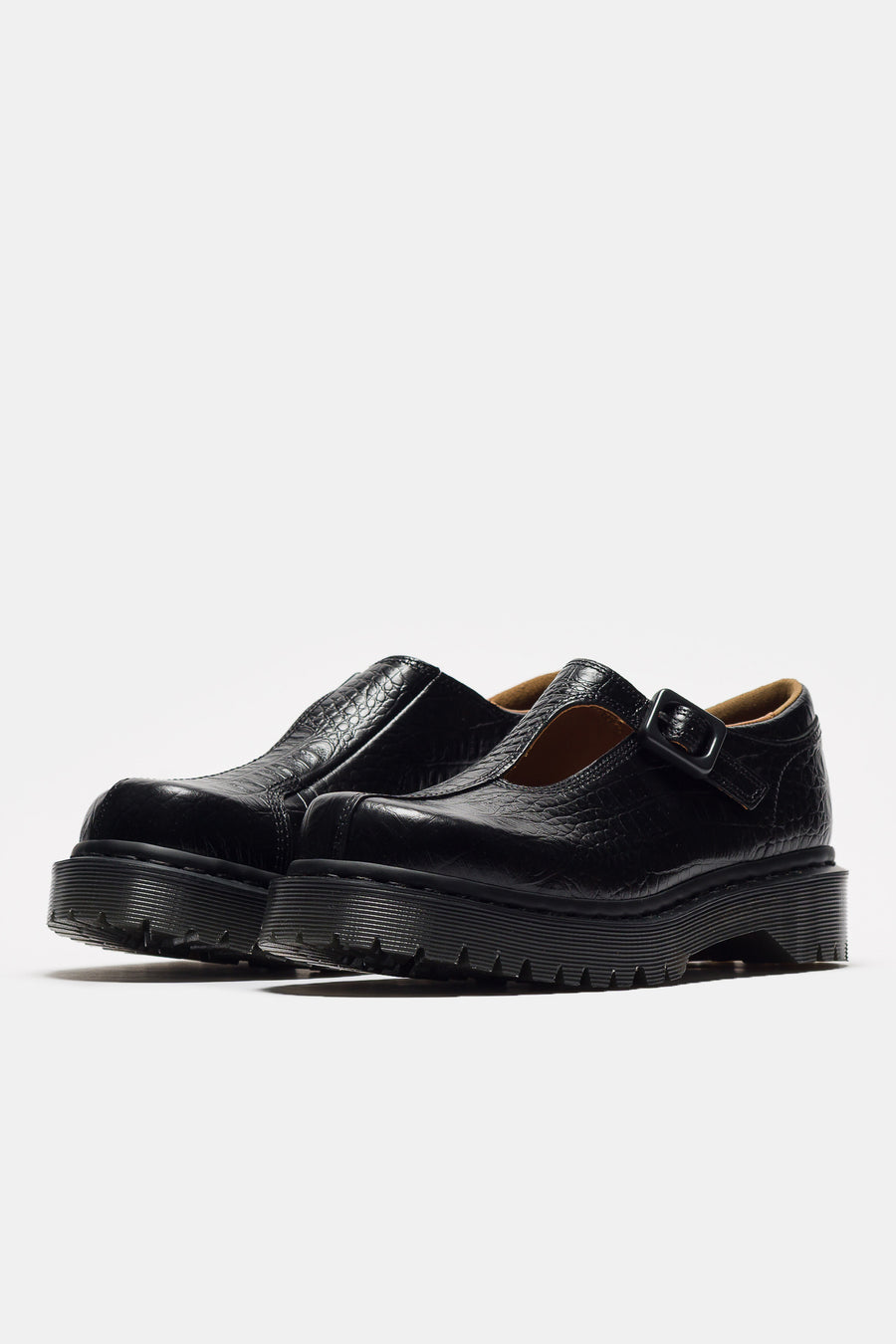 Dr. Martens Rejena Mary Jane Croc Emboss Shoe in Black - Notre