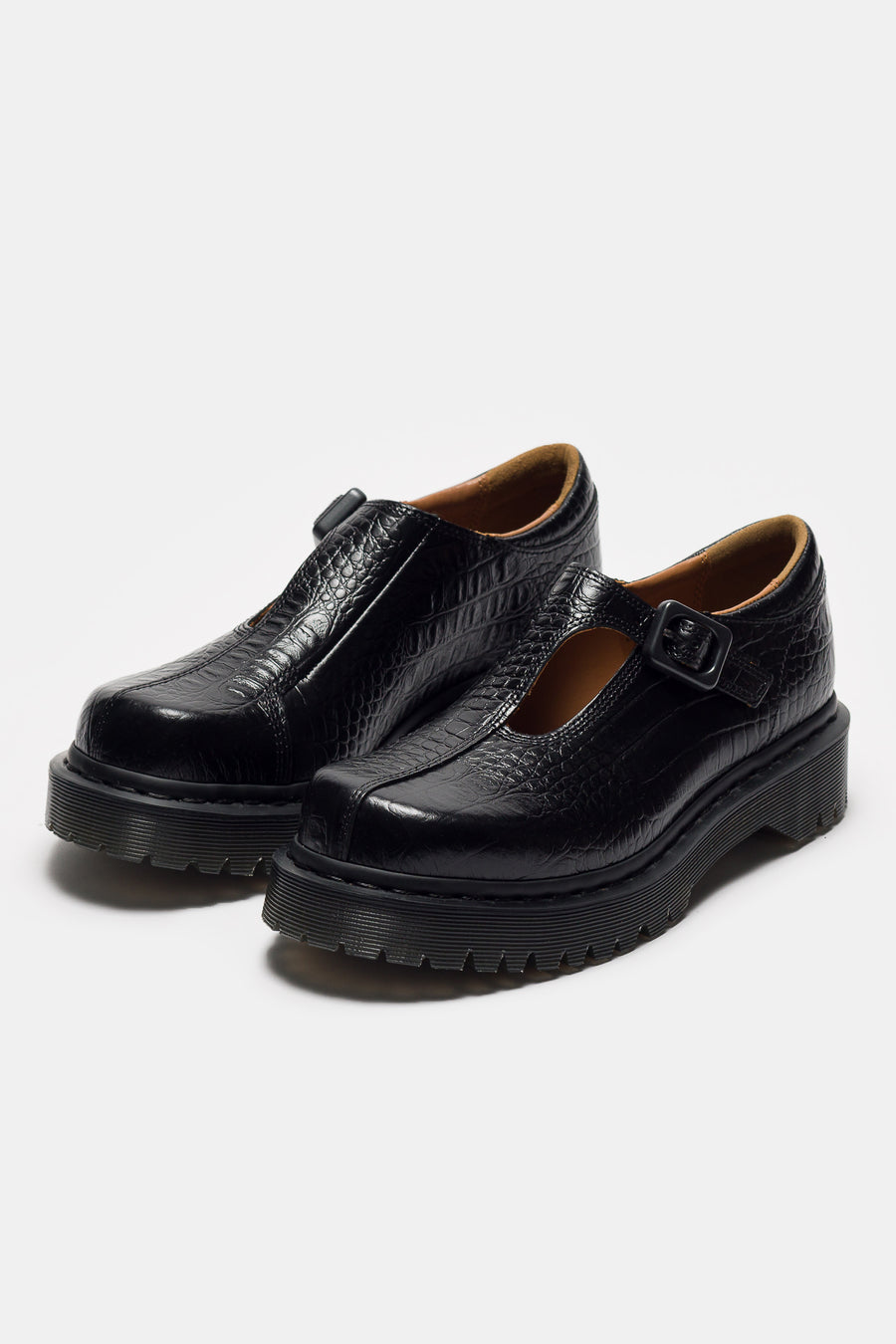 Dr. Martens Rejena Mary Jane Croc Emboss Shoe in Black - Notre