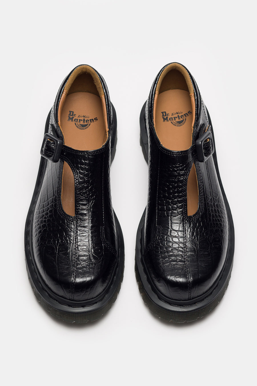 Dr. Martens Rejena Mary Jane Croc Emboss Shoe in Black - Notre