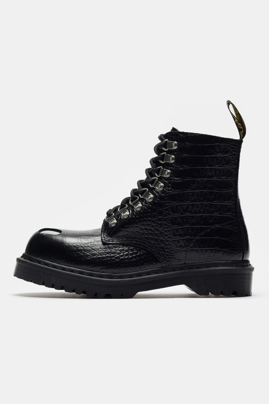 Dr. Martens 1460 Pascal Steel Toe Croc Emboss Analine Boot in Black - Notre