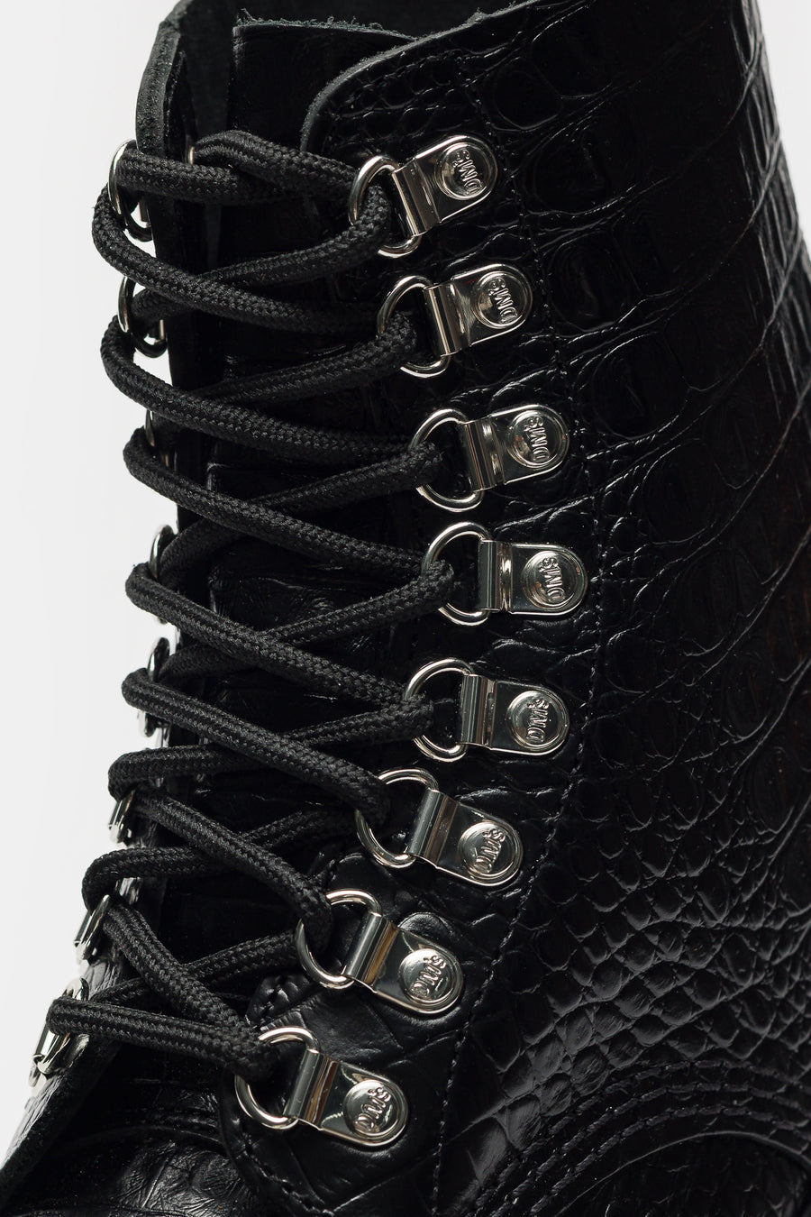 Dr. Martens 1460 Pascal Steel Toe Croc Emboss Analine Boot in Black - Notre