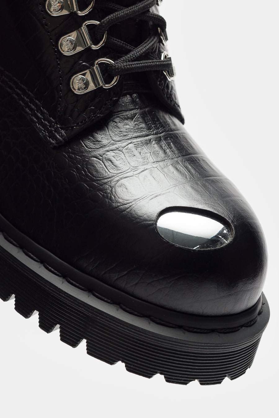 Dr. Martens 1460 Pascal Steel Toe Croc Emboss Analine Boot in Black - Notre