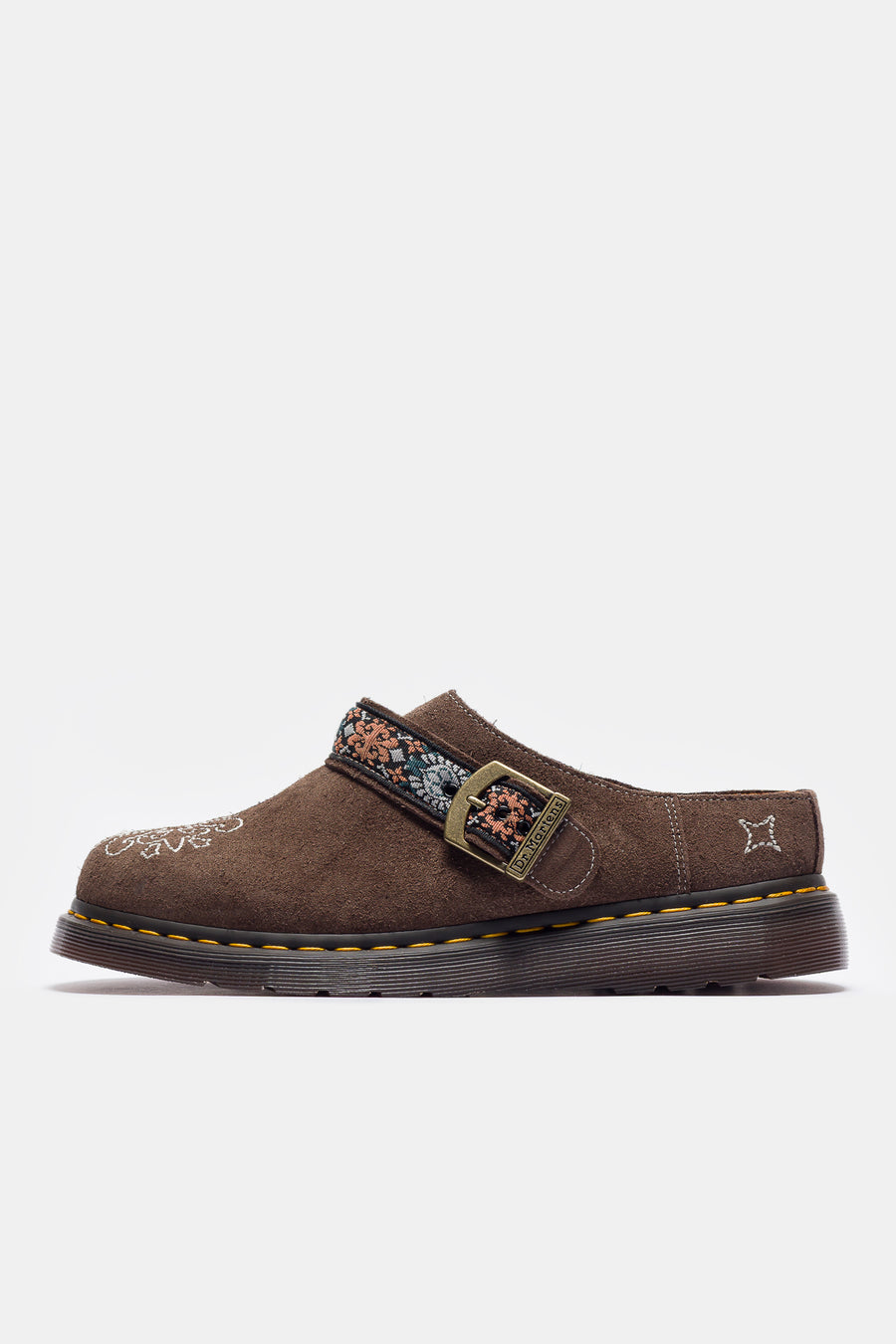 【関税・送料込み】Dr.Martens Isham カーフスエードミュール Isham Suede Jacquard Mule in Brown - Dr. Martens