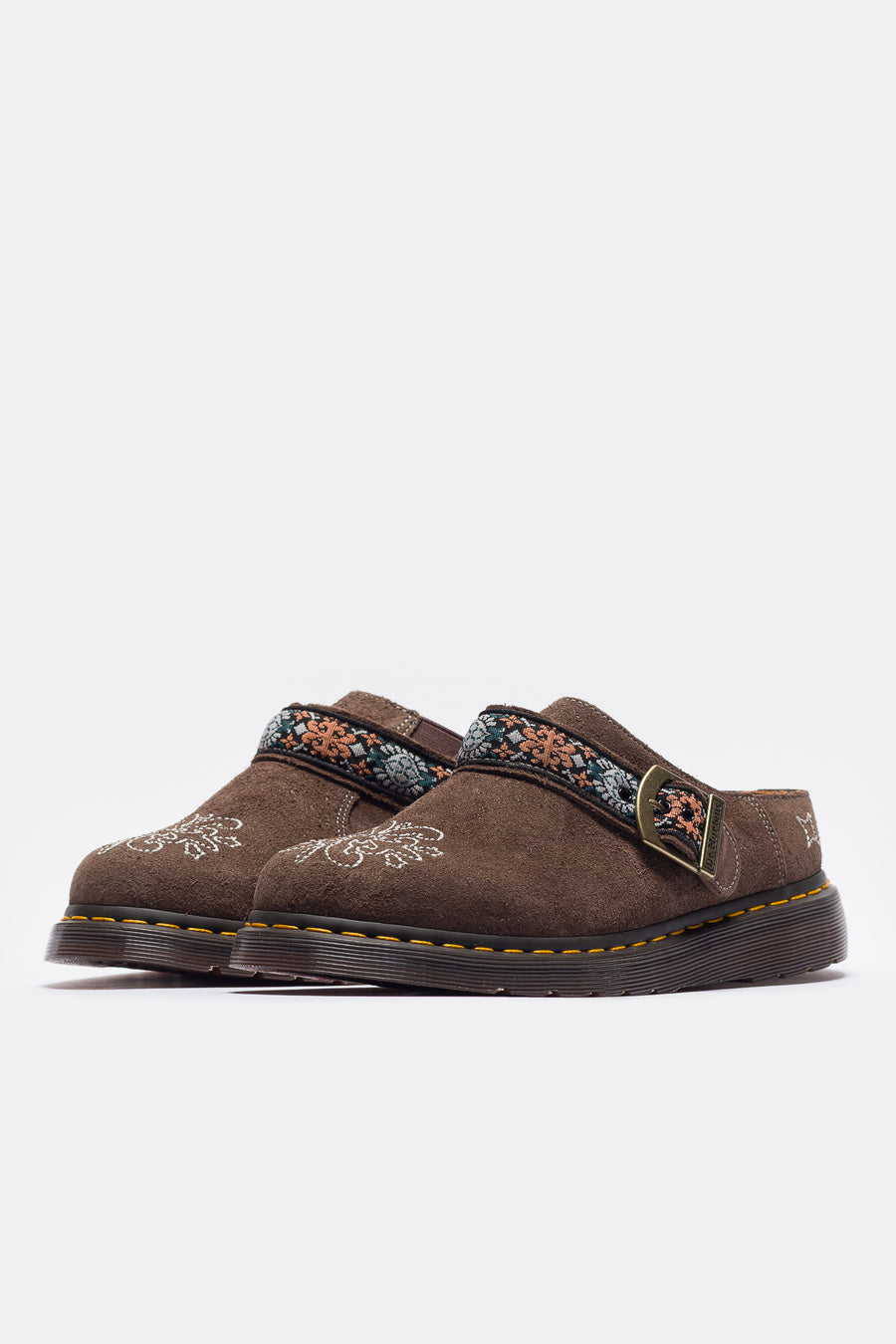 Dr. Martens Isham Suede Jacquard Mule in Brown - Notre