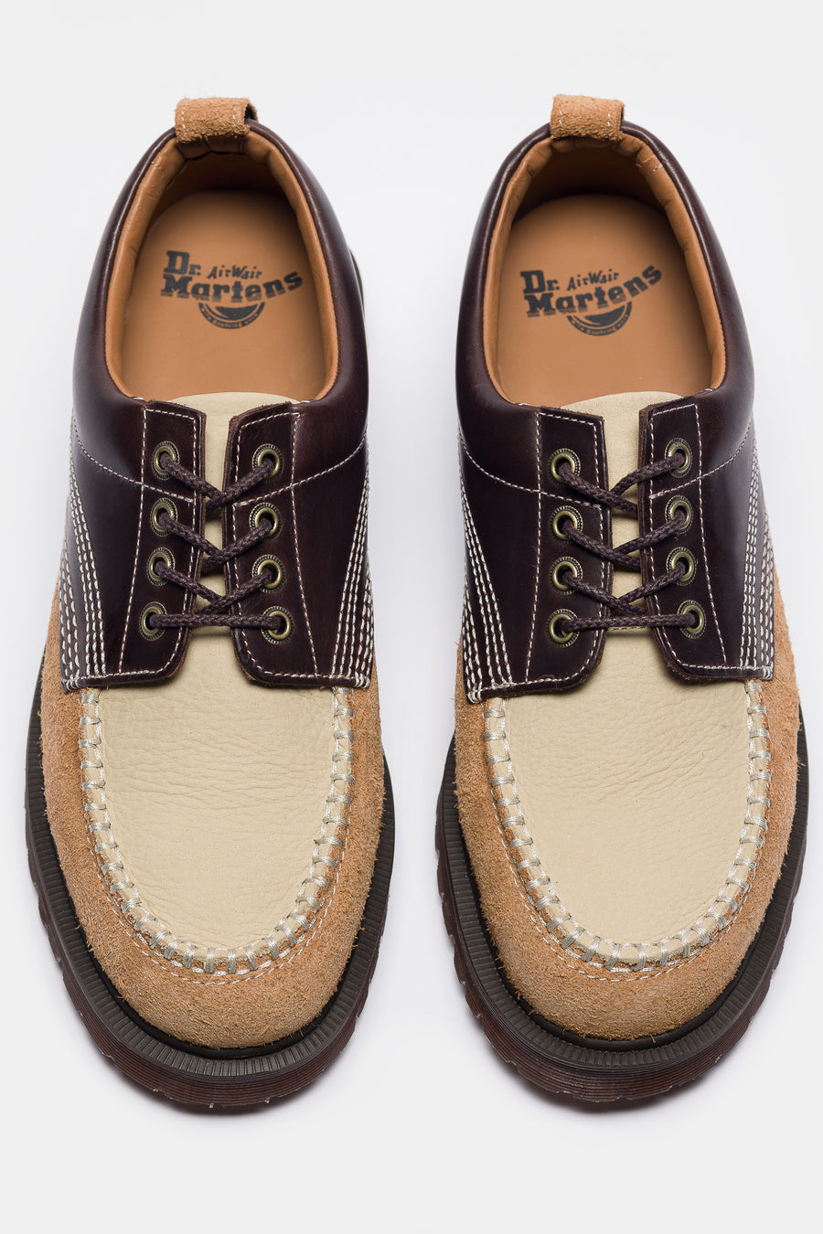 Dr. Martens Lowell ブラウン UK8 Lowell Suede Moc Toe Shoe in Olive/Dark Brown - Dr. Marten's
