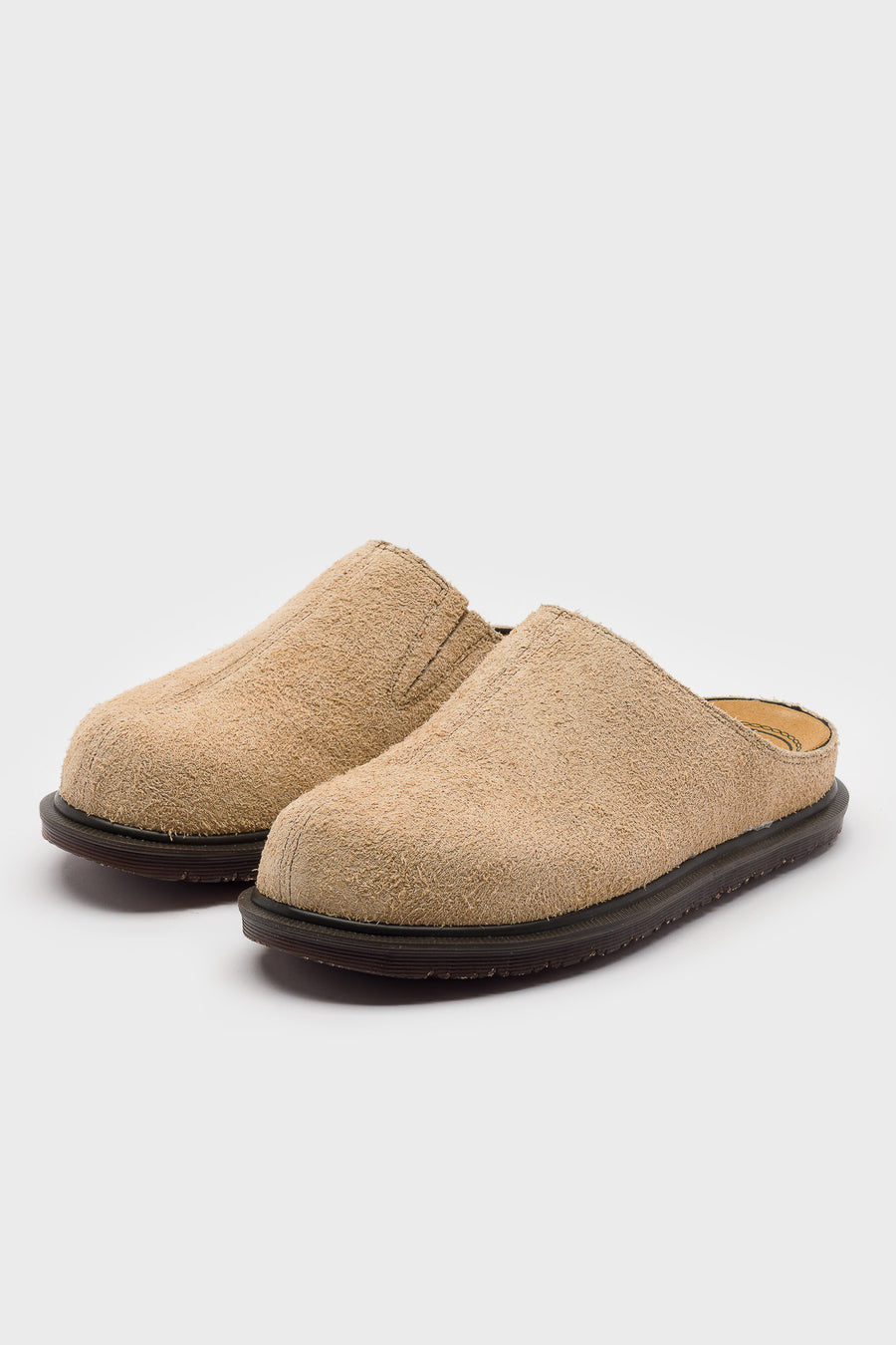 Dr. Martens San Hairy Suede Mule in Savannah Tan - Notre