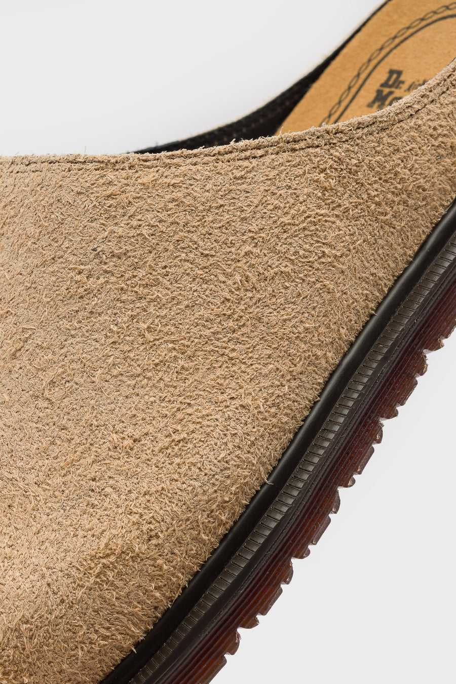 Dr. Martens San Hairy Suede Mule in Savannah Tan - Notre