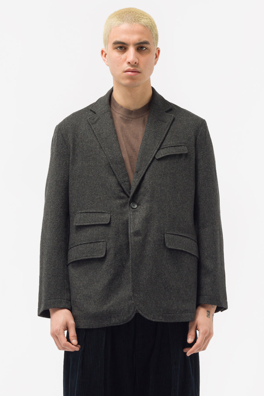 Engineered Garments - Andover Jacket in Grey Solid Poly Wool