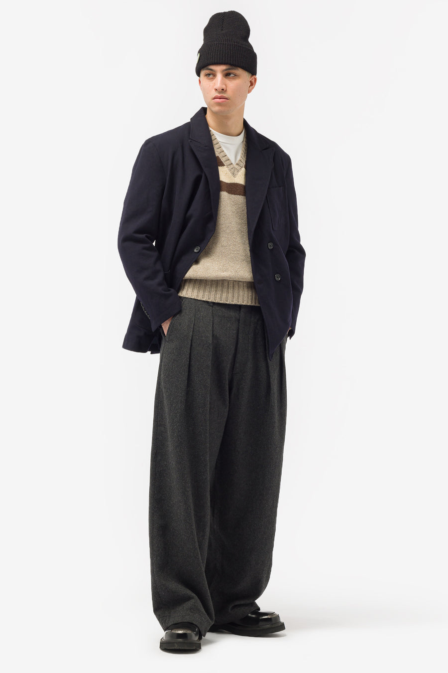 Engineered Garments - Oxford Pants in Grey Solid Poly Wool