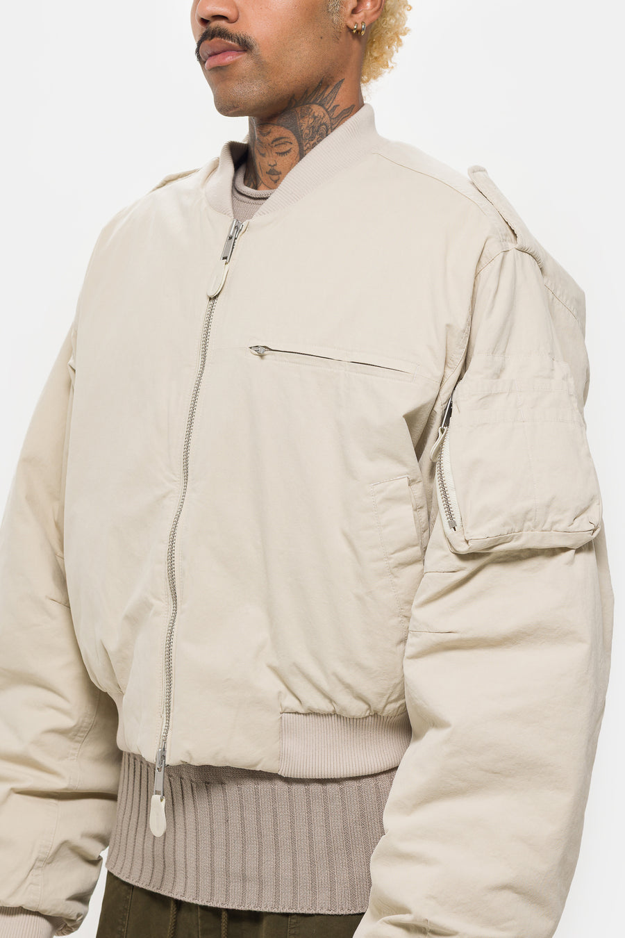 Entire Studios A-4 Bomber Jacket in Off White - Notre