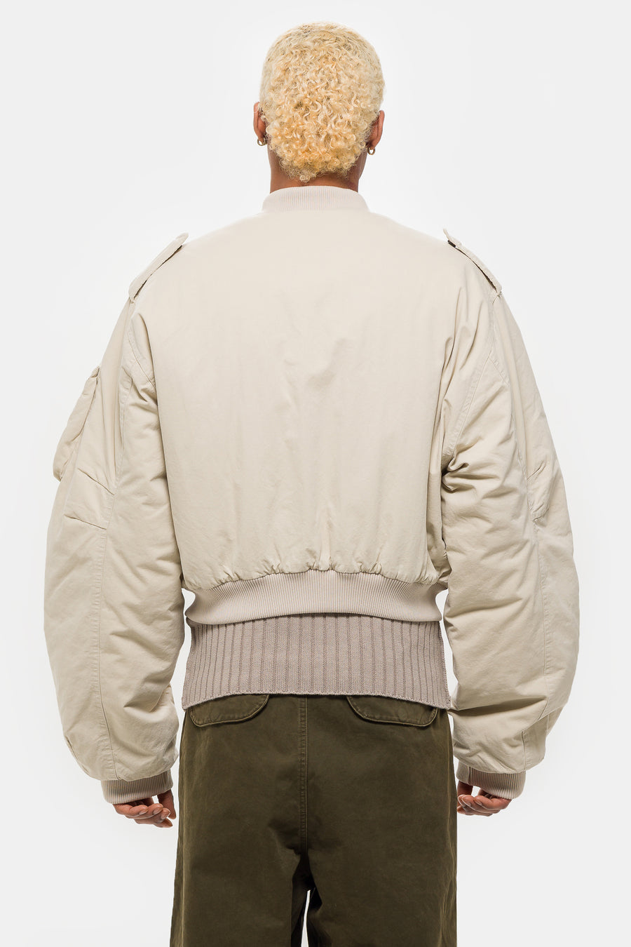 Entire Studios A-4 Bomber Jacket in Off White - Notre