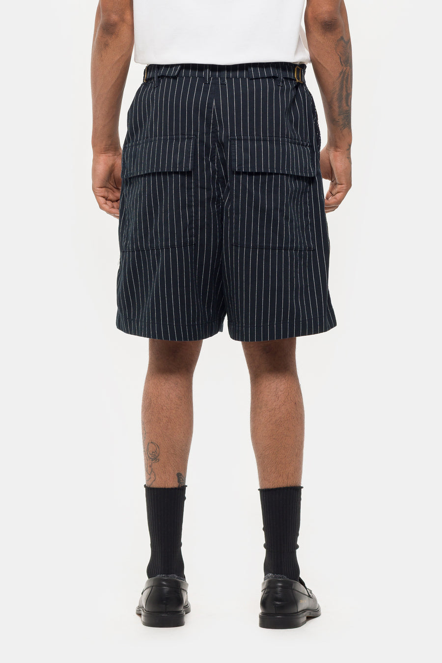 Entire Studios Aoshi Short in Black Pinstripe - Notre