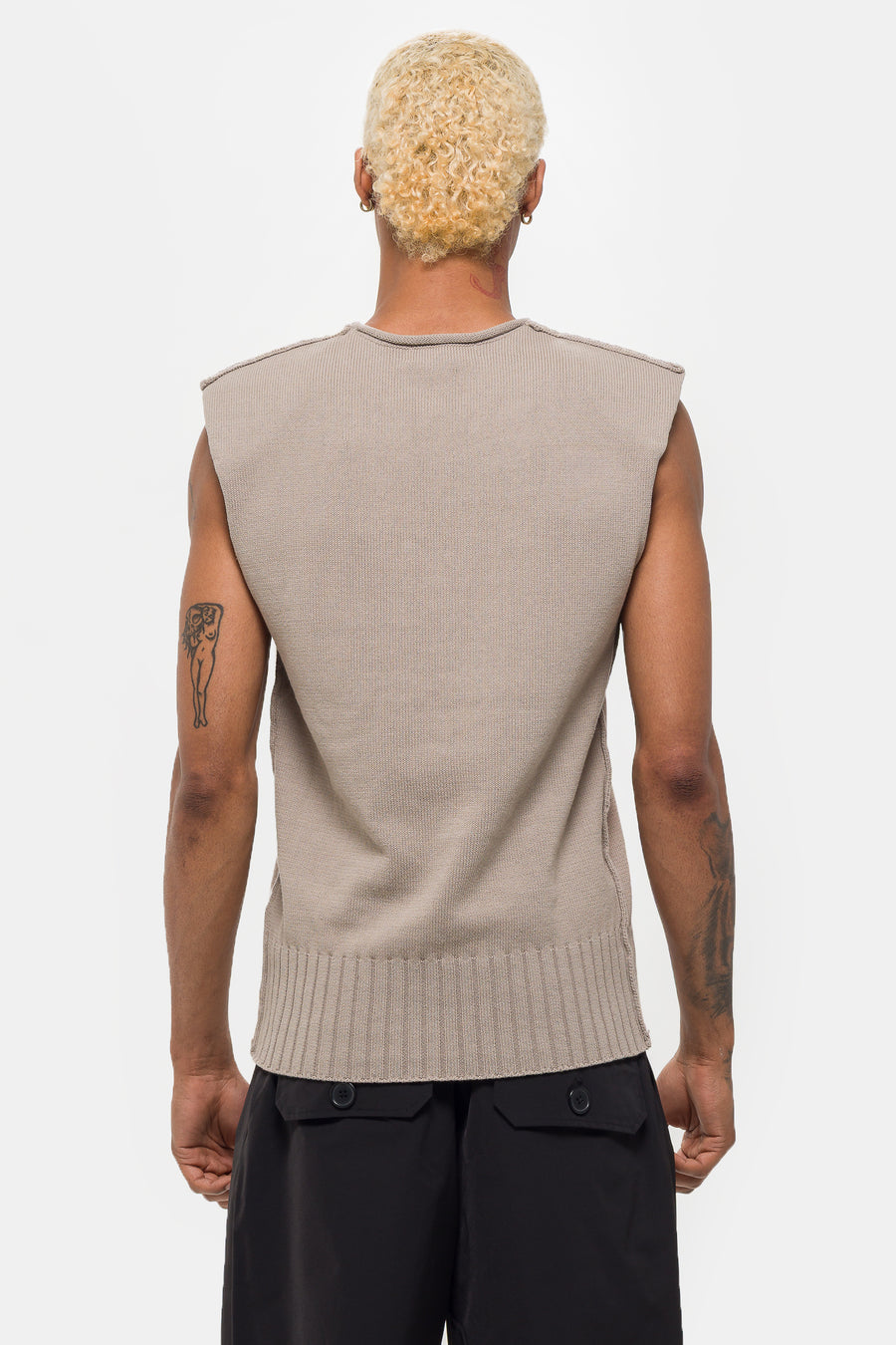 Burns Knit Vest in Light Grey - Entire Studios