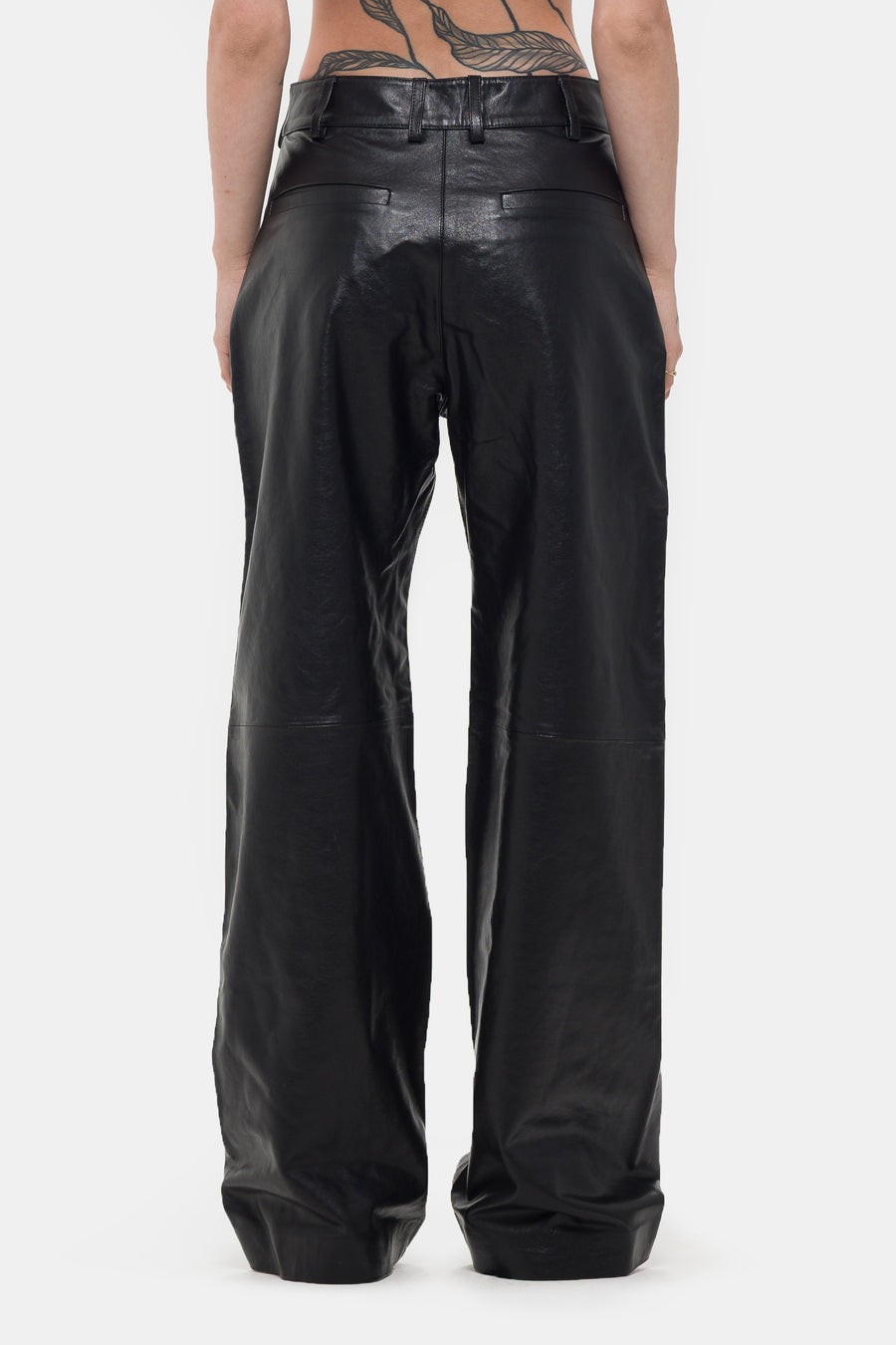 パンツ entire studios Black leather pant (ESUS2513007BL BLACK) Leather Straight Leg Pant in Black - Entire Studios