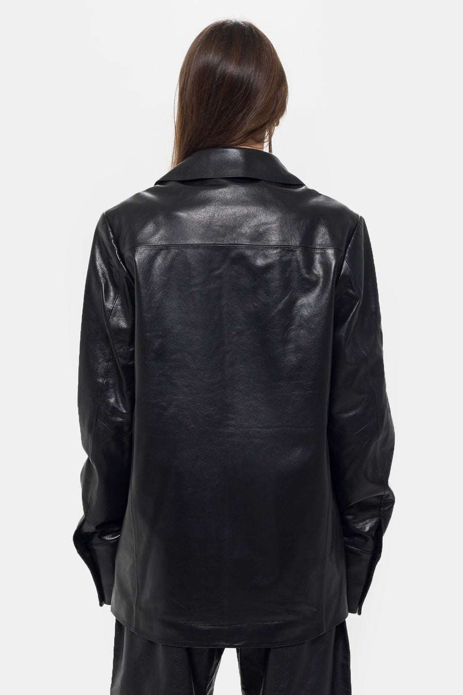 Entire Studios Legacy Leather Shirt in Black - Notre