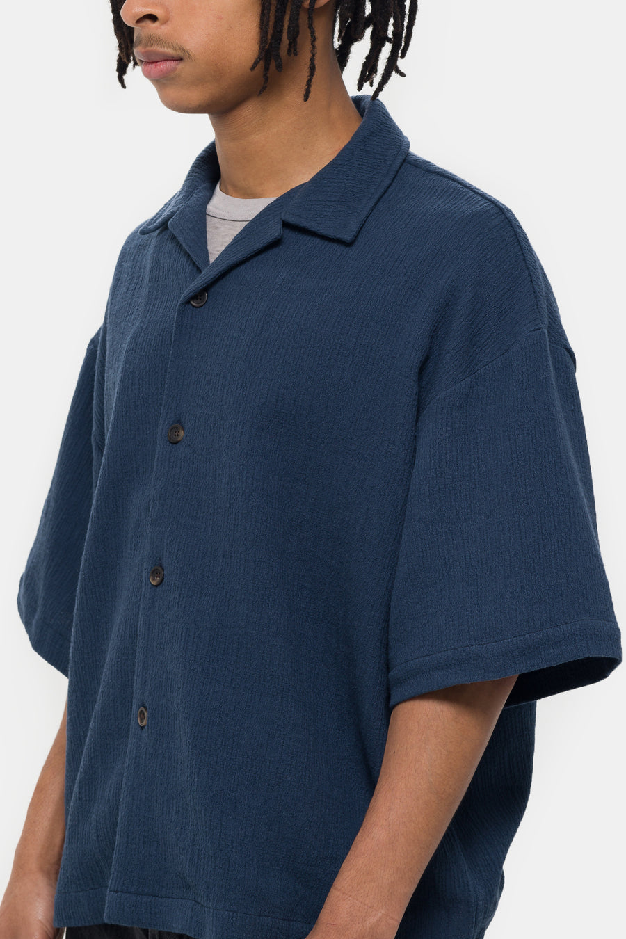 Estudio Niksen Boxy Resort Shirt in Navy - Notre