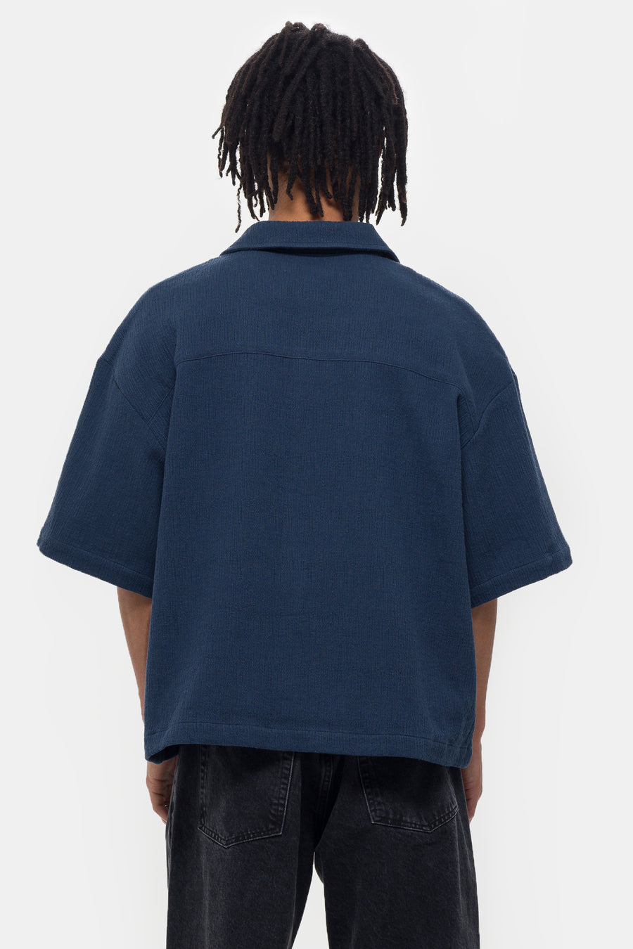 Estudio Niksen Boxy Resort Shirt in Navy - Notre