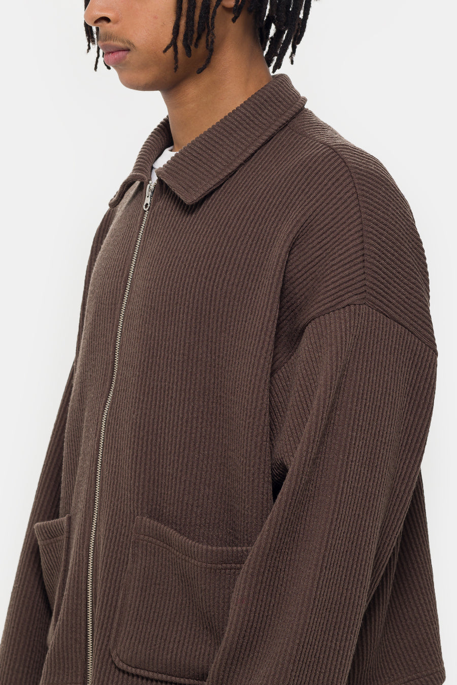 Estudio Niksen Double-Zip Pocket Sweater in Brown - Notre