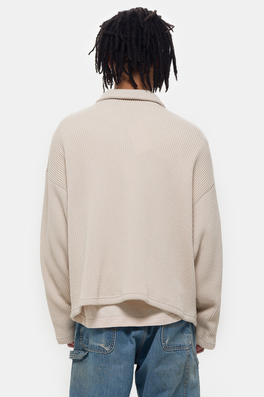 Estudio Niksen Double-Zip Pocket Sweater in Ivory - Notre