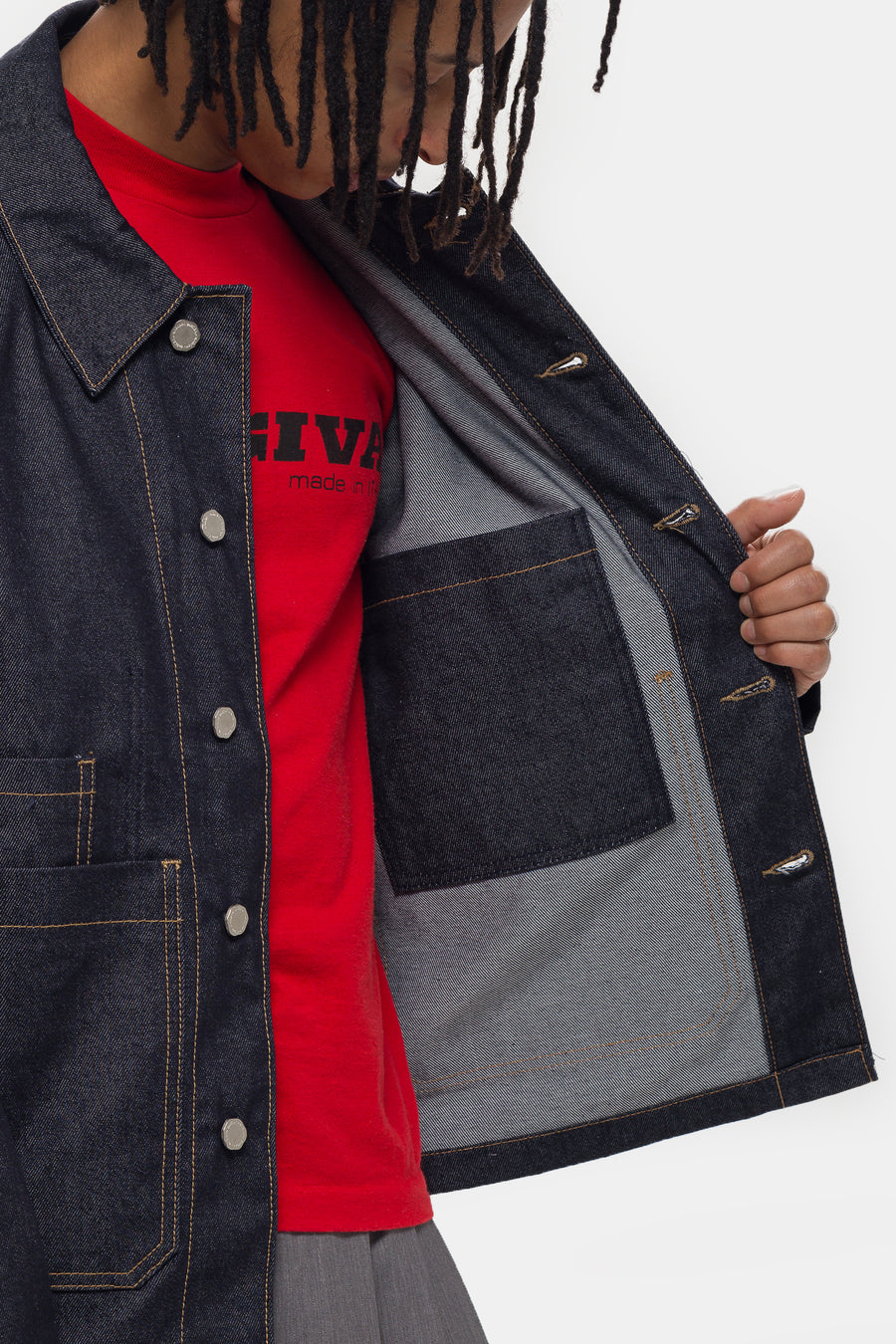 Estudio Niksen Raw-Denim Chore Jacket in Indigo - Notre