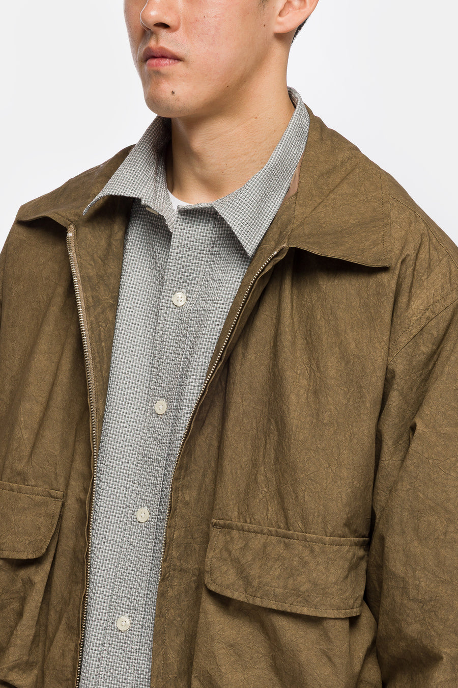 Estudio Niksen Acid Wash Bomber Jacket in Brown - Notre