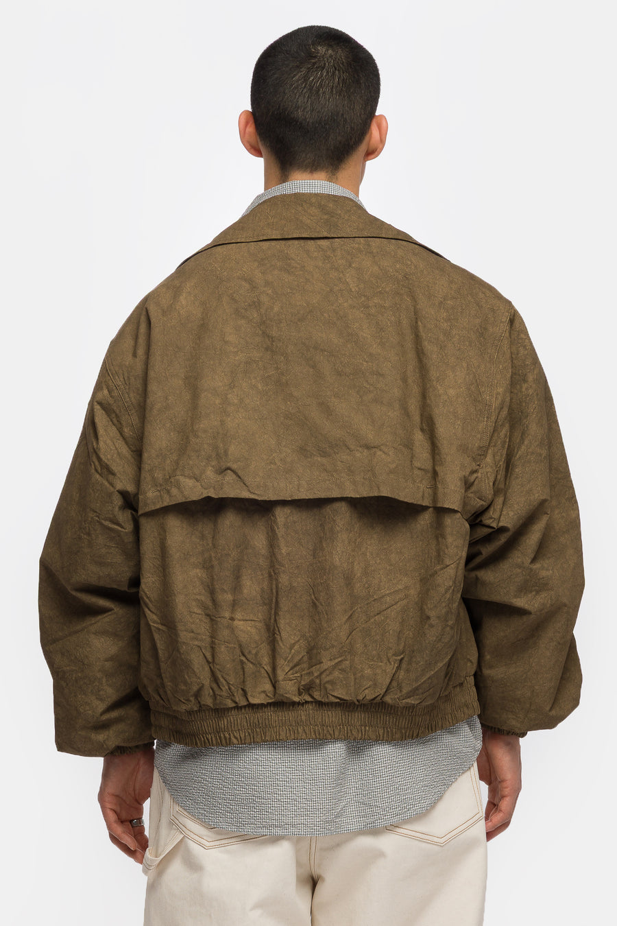 Estudio Niksen Acid Wash Bomber Jacket in Brown - Notre