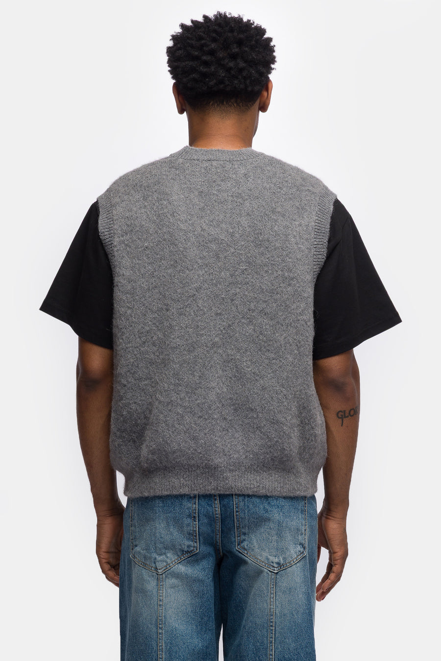 Alpaca Knit Vest in Grey