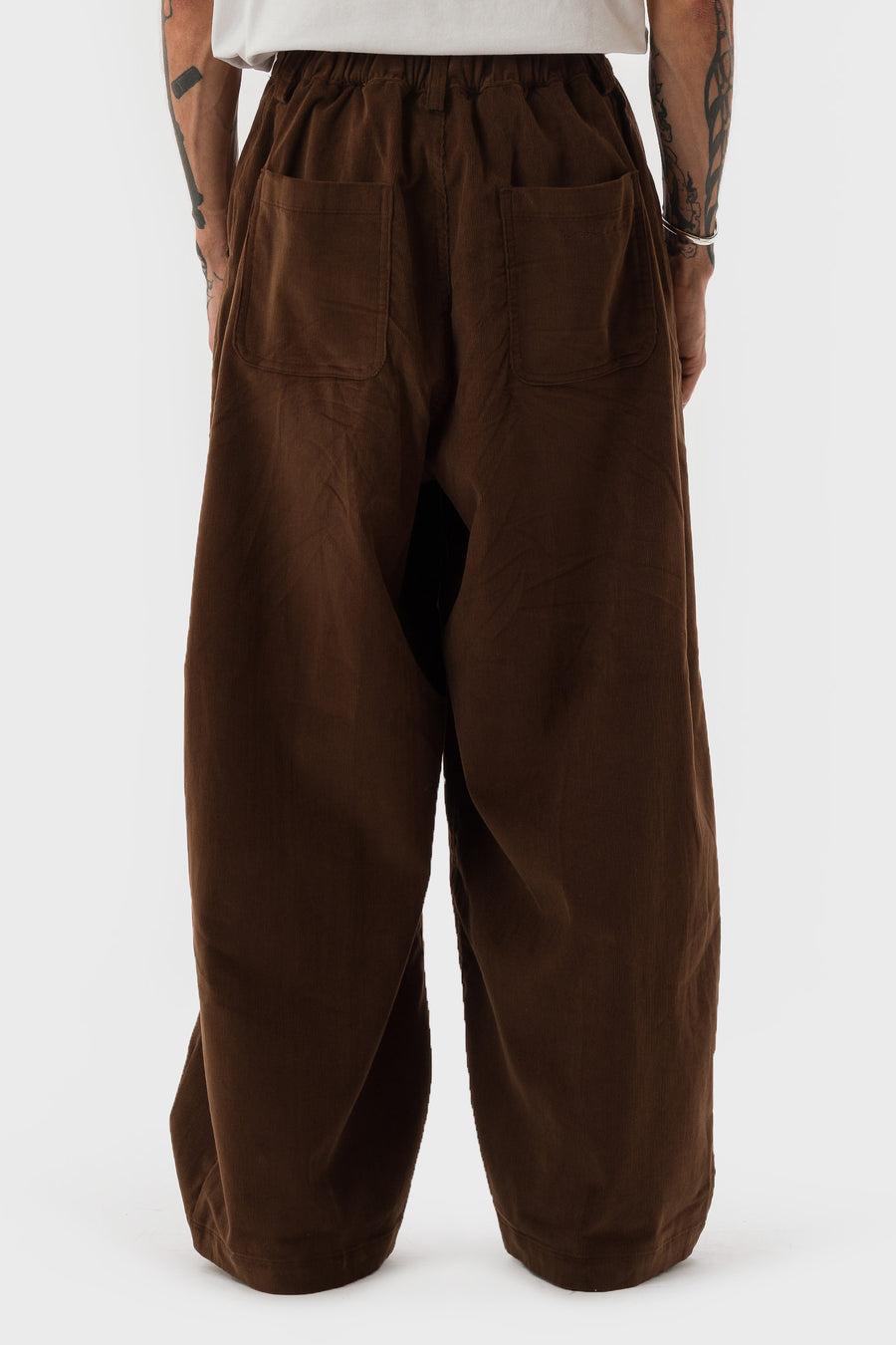 Estudio Niksen Back-Pleat Corduroy Pant in Brown - Notre