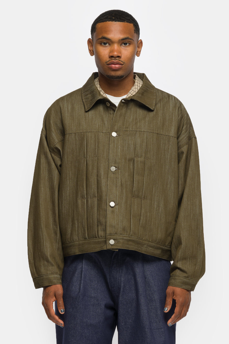 Estudio Niksen Back Strap Pleated Trucker in Khaki - Notre