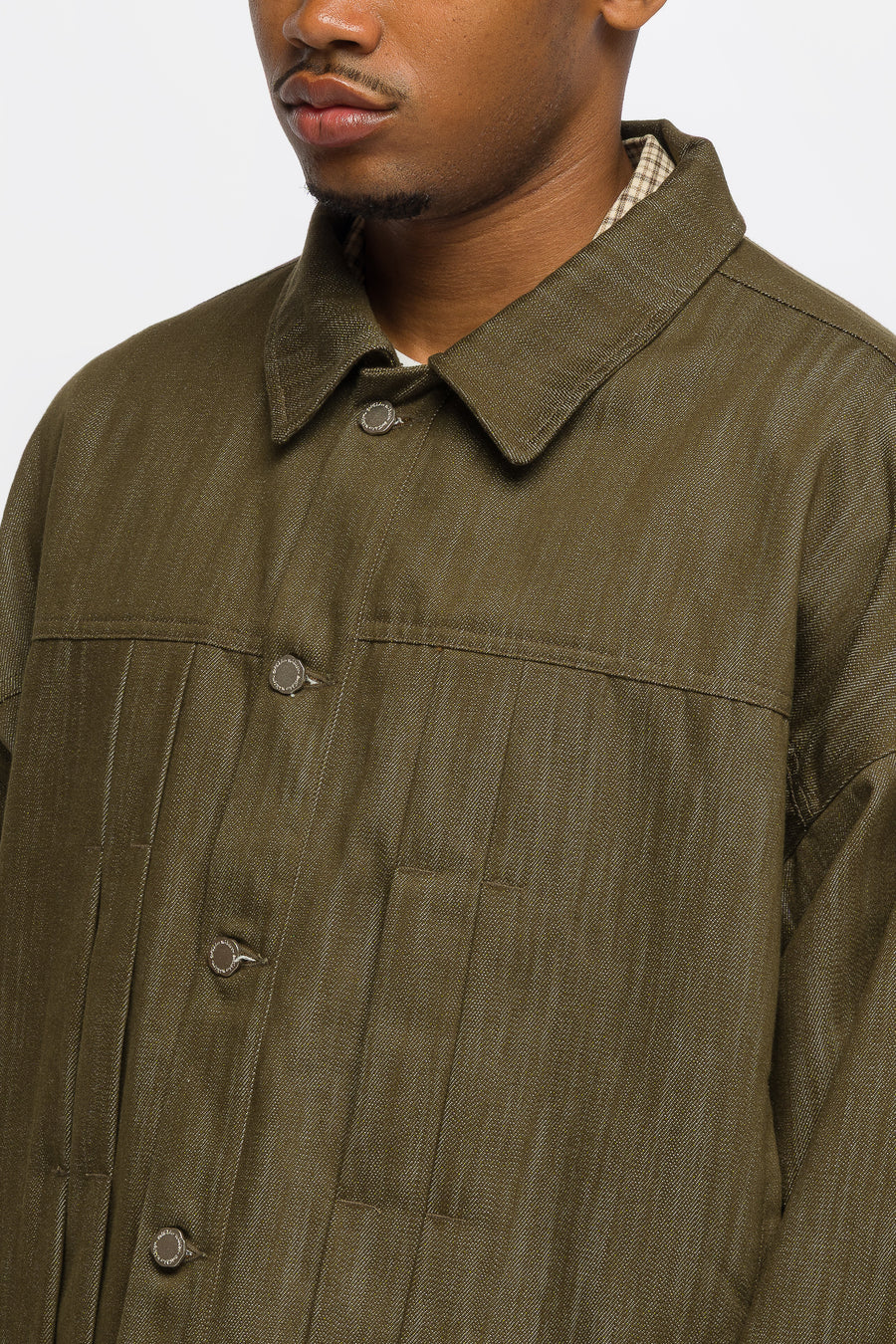 Estudio Niksen Back Strap Pleated Trucker in Khaki - Notre