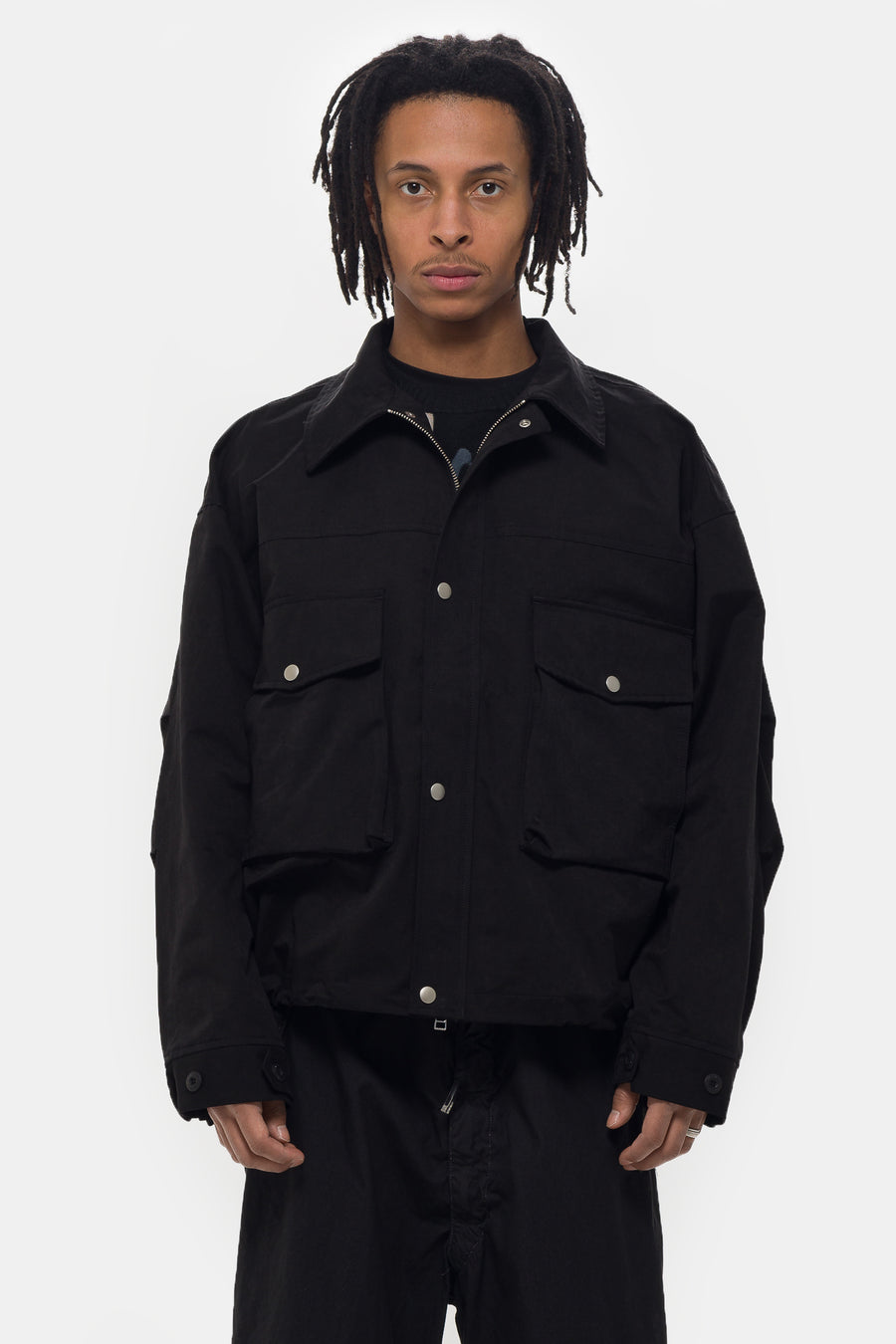 Estudio Niksen Big-Pocket Wind Jacket in Black - Notre