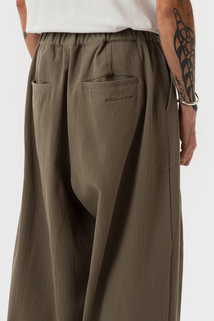 Estudio Niksen Big Fold Balloon Pant in Khaki - Notre