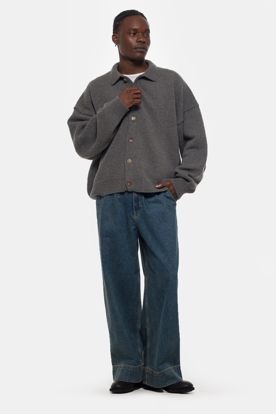 Estudio Niksen Big Hem Denim Jean in Blue - Notre