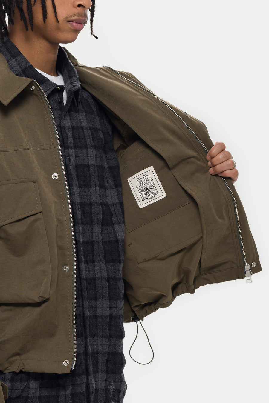 Big Pocket Wind Jacket in Khaki - Estudio Niksen