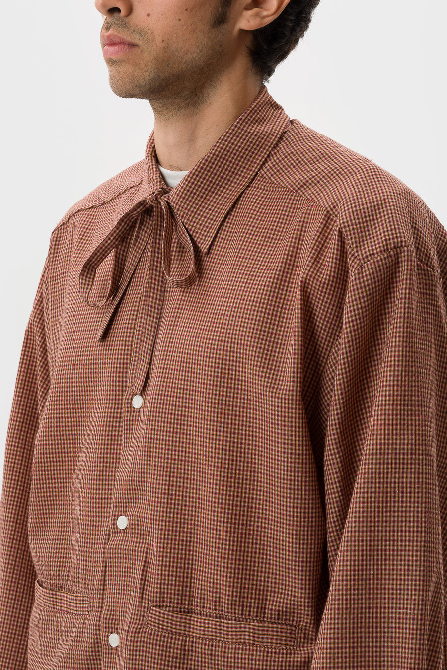 Estudio Niksen Bowtton Up Pocket Shirt in Red Checkered - Notre