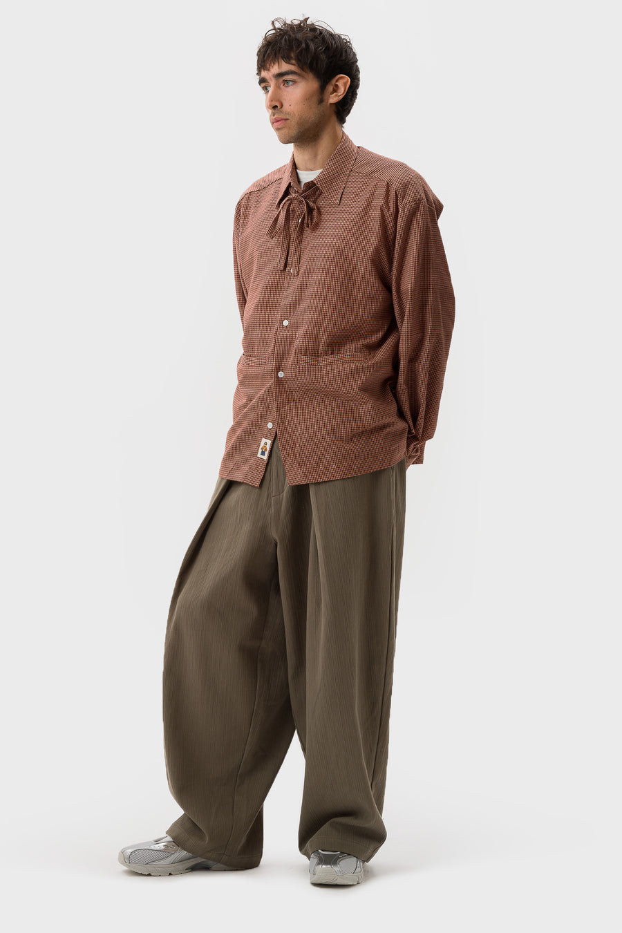 Estudio Niksen Bowtton Up Pocket Shirt in Red Checkered - Notre
