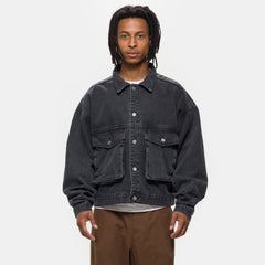 Boxy Denim Trucker Jacket in Black – Estudio Niksen